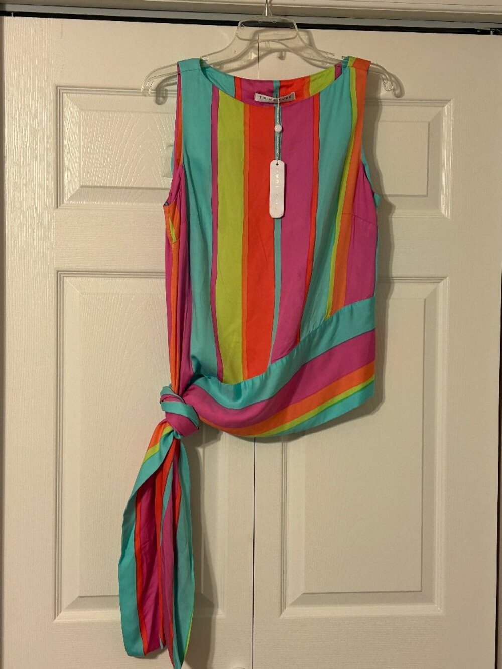 NWT TRINA TURK Sz 8 Multi-Color Stripes Sleeveless Makay Top NEW $248